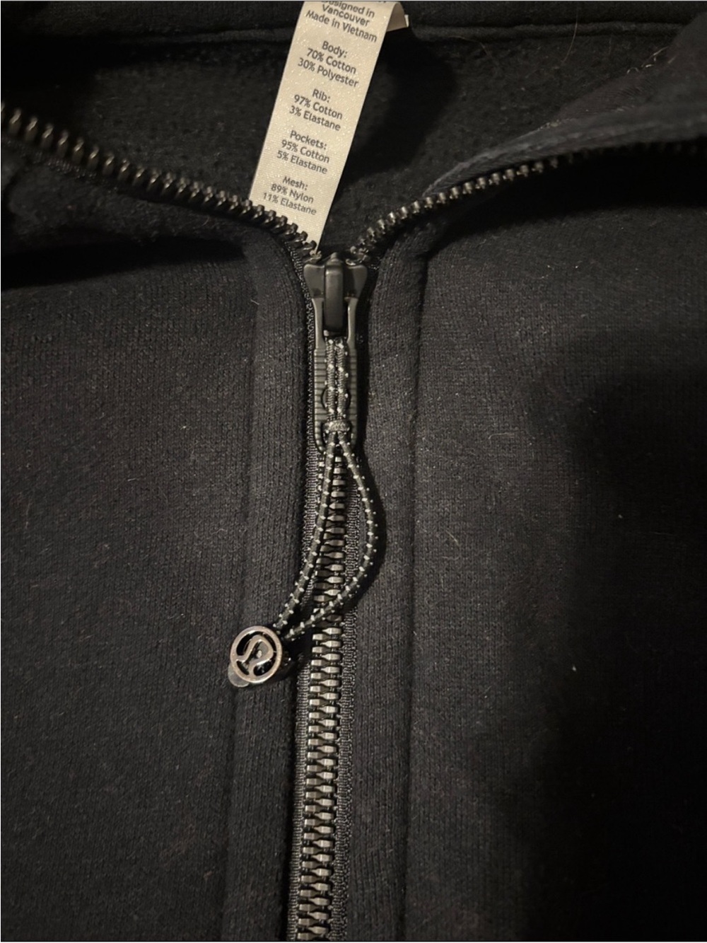 Lululemon Black Hooded Zip-Up Scuba Hoodie - Picture 3 of 6